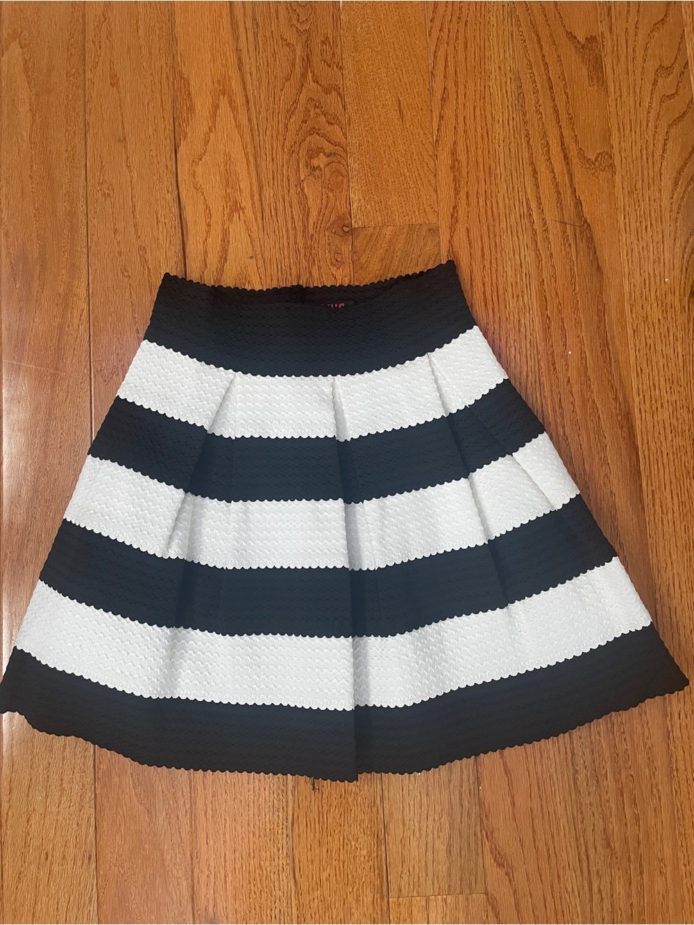 Black and White Stripe A-Line Skirt